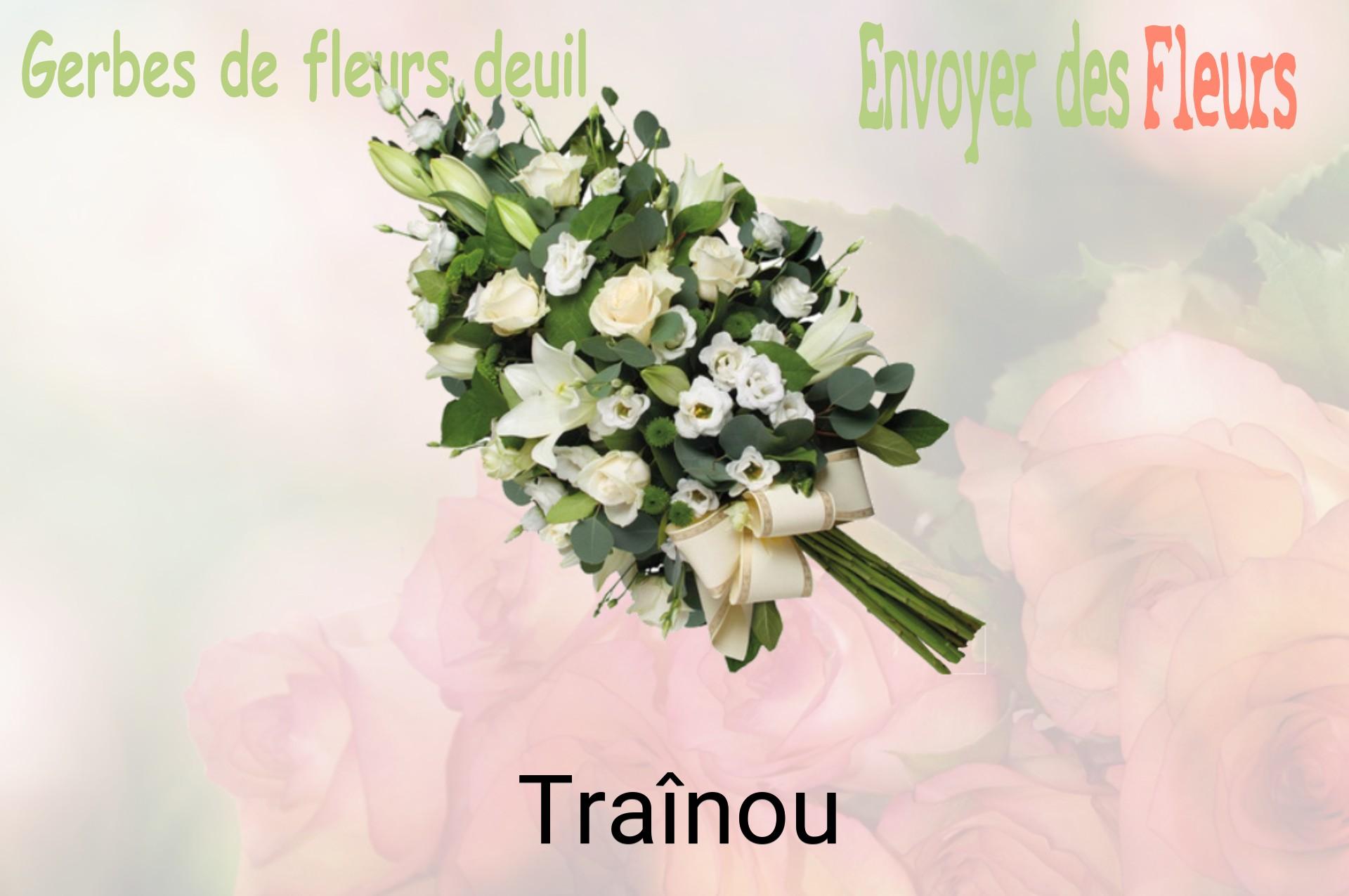 Gerbe de fleurs de deuil livrée à Traînou
